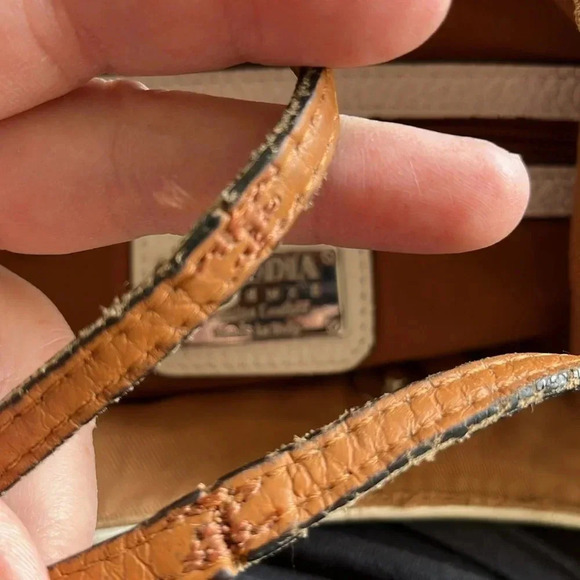 Claudia Firenze Pebbled Leather Tote Bag Made Italy Straw - Picture 8 of 8